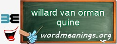 WordMeaning blackboard for willard van orman quine